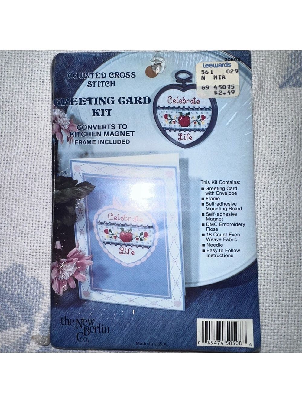 NOS Vintage 1980s The New Berlin Counted Cross Stitch Greeting Card Magnet Kit